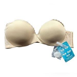 VANITY FAIR tan multiway strapless underwire push up padded bra style 2111121